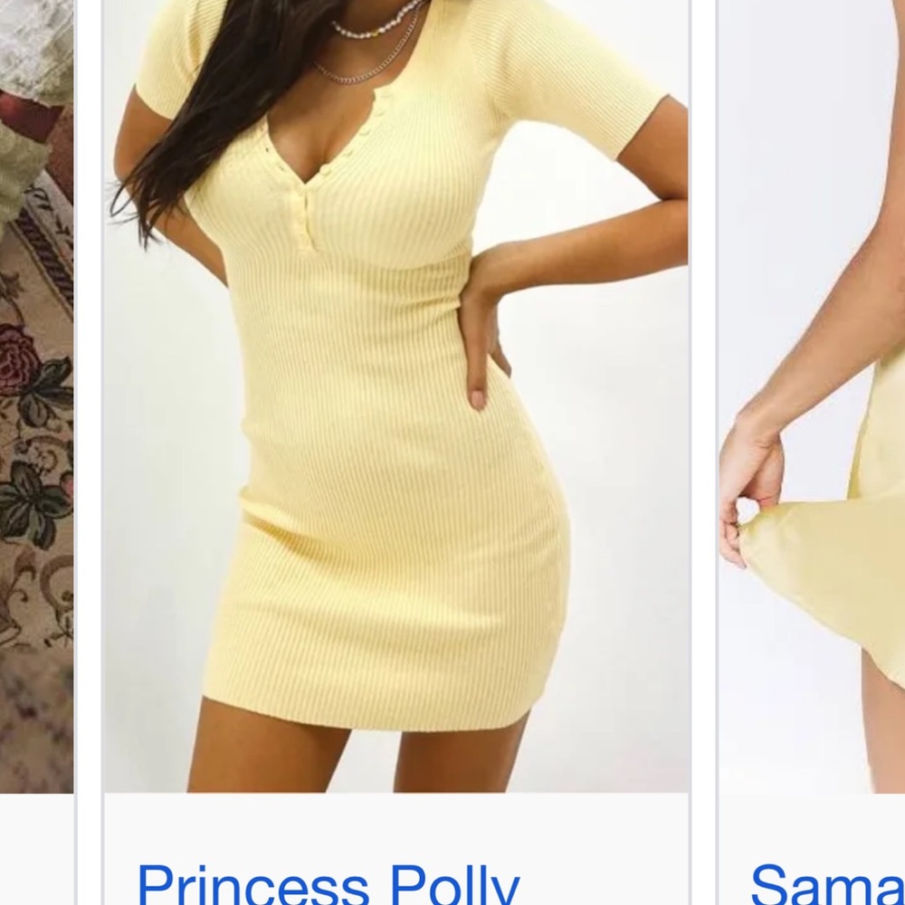 Princess Polly Soft Yellow Mini Dress